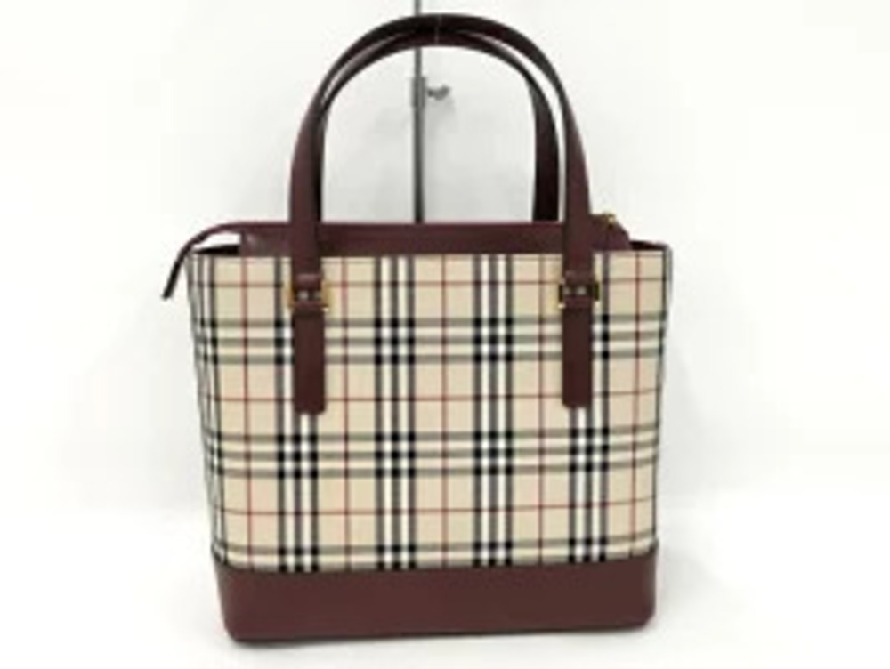 Burberry Nova Check beige handbag leather canvas
